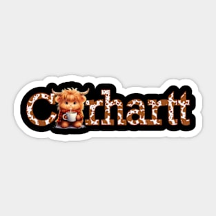 Highland Cow Carhartt Sticker